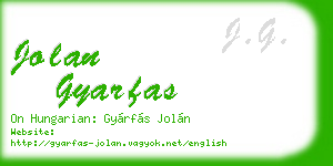 jolan gyarfas business card
